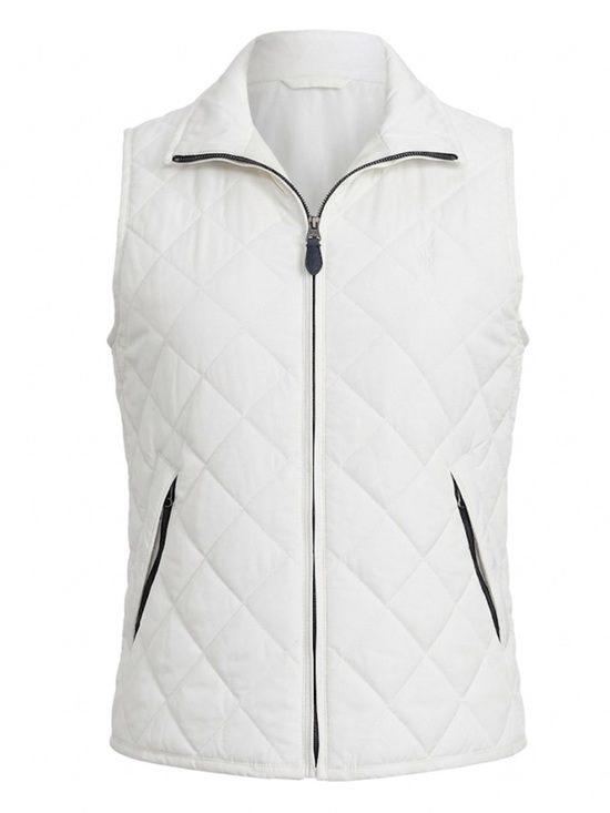 Ralph Lauren Jackets & Blazers - Ralph Lauren Blue Label Quilted Full-Zip Vest In White Size Large Like New!
